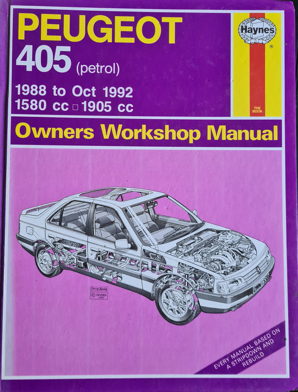 Haynes Owners Workshop Manual 1559, Peugeot 405 (Petrol)