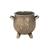 Herbal Magic Bronze Effect Terracotta Cauldron Plant Pot