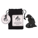 Black Obsidian Raven Ornament in a Bag