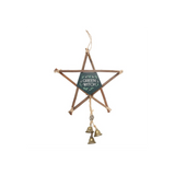 Green Witch Hanging Willow Pentagram with Bells