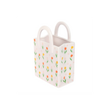 Tulip Print Ceramic Bag-Shaped Flower Vase