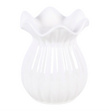 White Pleated Flare Oil Burner