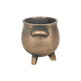 Herbal Magic Bronze Effect Terracotta Cauldron Plant Pot
