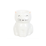 White Happy Cat Oil Burner