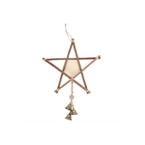 Green Witch Hanging Willow Pentagram with Bells