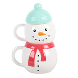 Set of 2 Winter Snowman Stacking Mugs