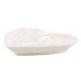 Off White Angel Wing Heart Trinket Dish