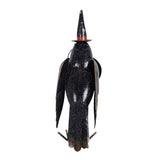 Metal Glitter Raven Ornament with Pumpkin