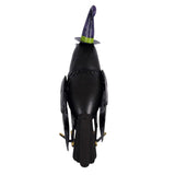 Metal Raven Ornament with Witch Hat