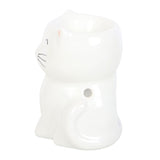 White Happy Cat Oil Burner