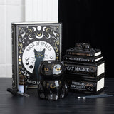 Black Cat Book Stack Oil Burner with Cat