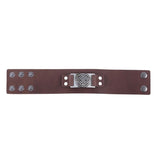 Brown Celtic Shield Knot Leather Cuff Bracelet