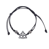 Black Celtic Triquetra Knot Cord Bracelet