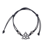 Black Celtic Triquetra Knot Cord Bracelet