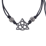 Black Celtic Triquetra Knot Cord Bracelet