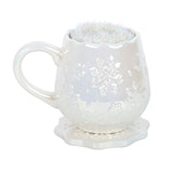 Iridescent Snowflake Mug, Coaster and Socks Set
