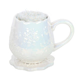 Iridescent Snowflake Mug, Coaster and Socks Set