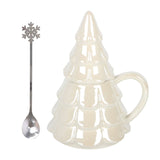 Iridescent Fir Tree Mug and Snowflake Spoon Set