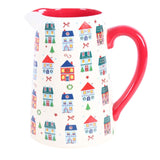 Christmas Street Print Ceramic Flower Jug