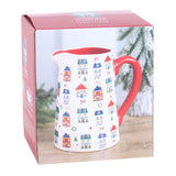 Christmas Street Print Ceramic Flower Jug