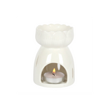 White Gloss Lotus Flower Oil Burner